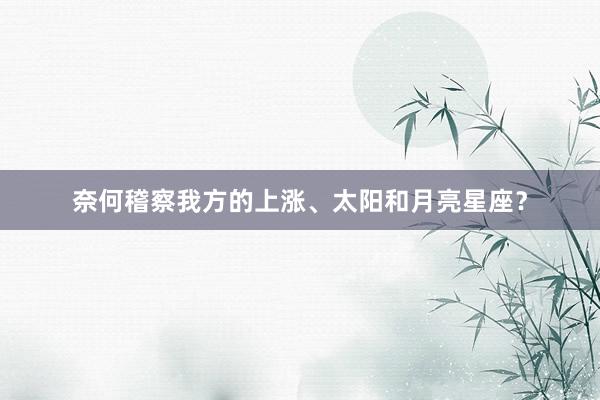 奈何稽察我方的上涨、太阳和月亮星座？